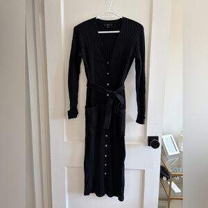 J. Crew Black Long Sleeve Ribbed Dress